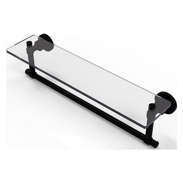Allied Brass Washington Square Matte Black 22-In Glass Vanity Shelf ... with 22" Glass Vanity Shelf With Integrated Towel Bar, Matte Black