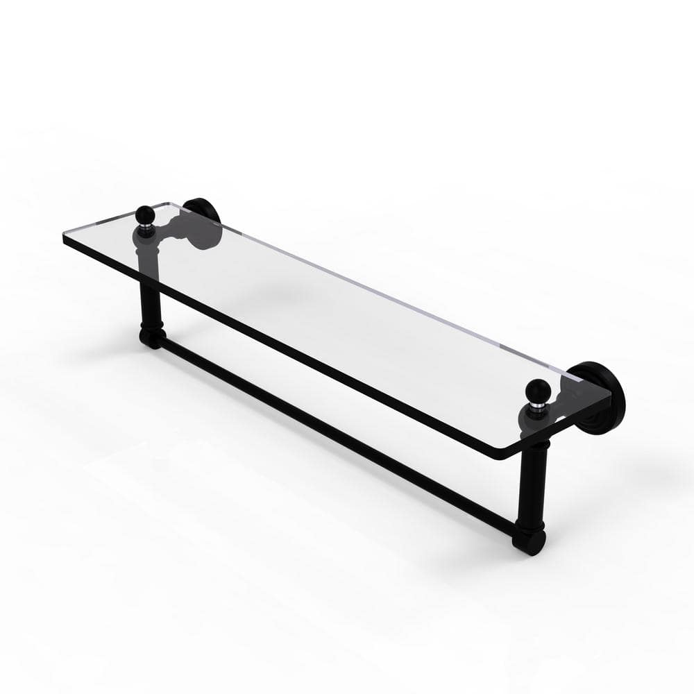 Allied Brass Waverly Place Collection 22 In. Glass Vanity Shelf With ... throughout The Practical Elegance of a 22" Glass Shelf for Your Bathroom