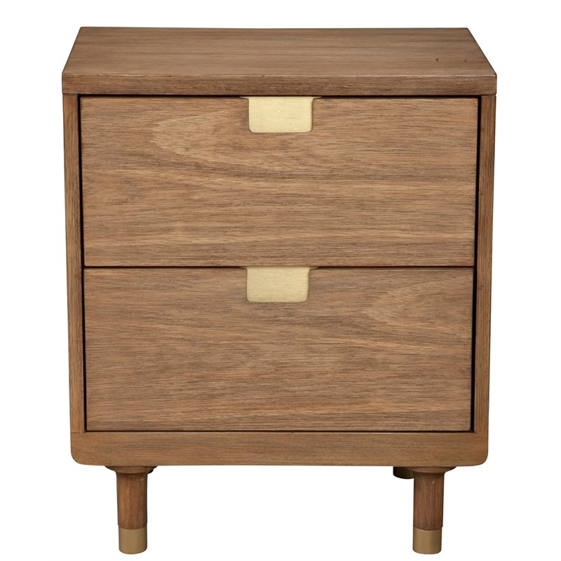 Alpine Furniture Easton Two Drawer Wood Nightstand In Sand (Beige ... intended for Styling Your Space with the Alpine Eaton Six-Drawer Dresser