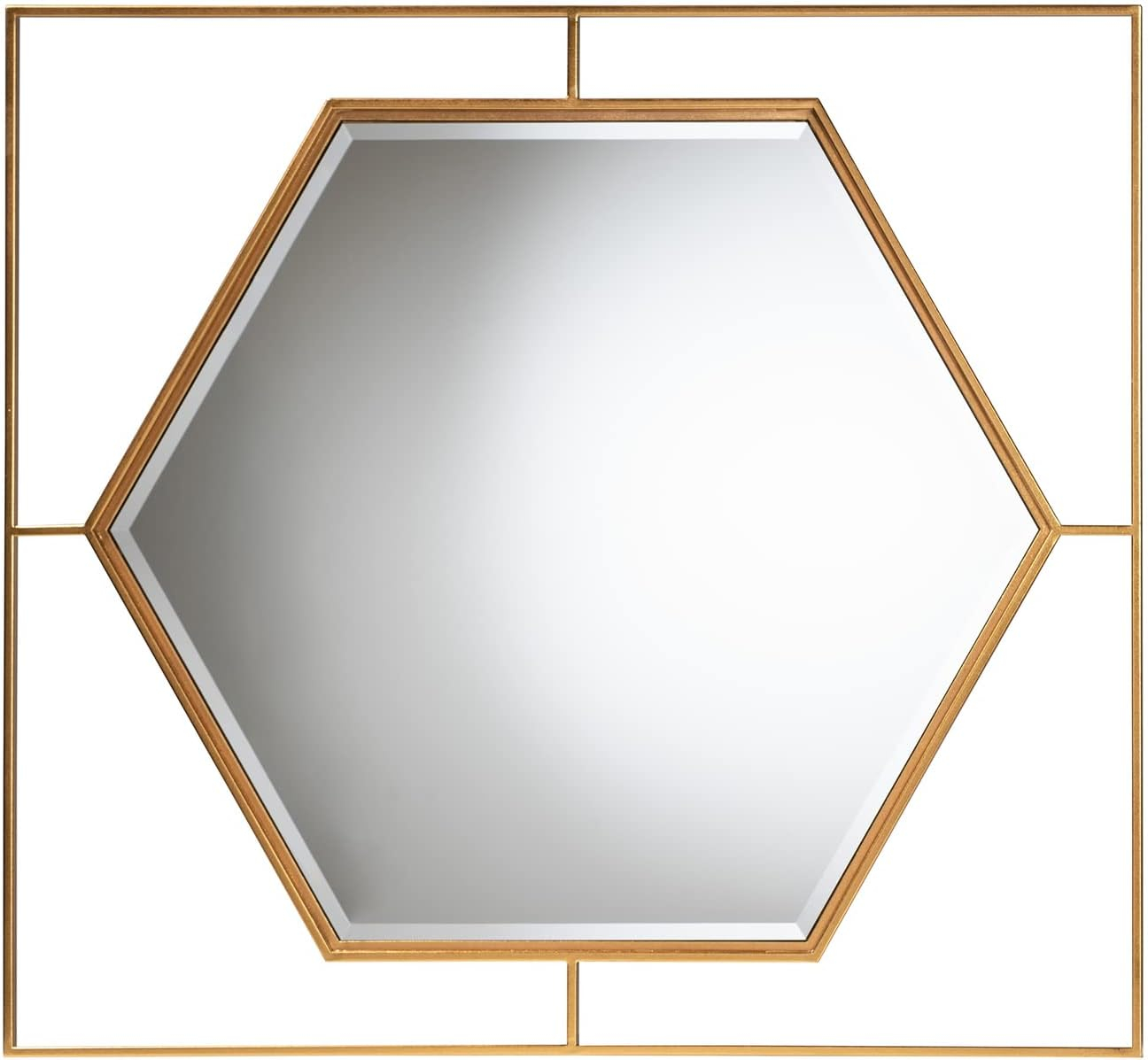 Amazon.com: Baxton Studio Gates Modern Glam And Luxe Antique Goldleaf ... within Unveiling the Beauty of the Tauriel Metal Butterfly Accent Mirror