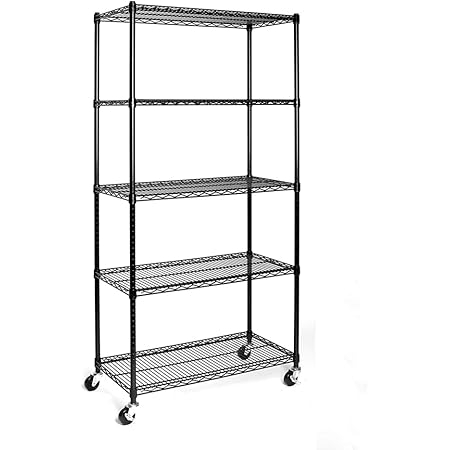 Amazon.com: Creative Co-Op 5 Tier Wood Shelves With Metal Frame ... regarding 5-Tier Wood Shelves With Metal Frame And Caster Wheels