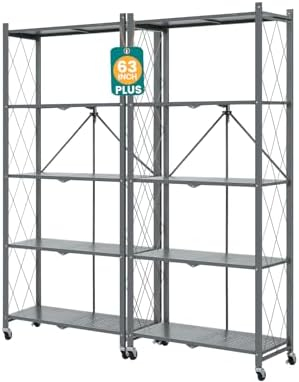 Amazon.com: Creative Co-Op 5 Tier Wood Shelves With Metal Frame ... regarding 5-Tier Wood Shelves With Metal Frame And Caster Wheels