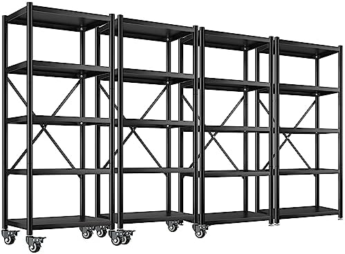 Amazon.com: Creative Co-Op 5 Tier Wood Shelves With Metal Frame ... with The Ultimate Guide to Movable Storage 5-Tier Wood Shelves with Casters