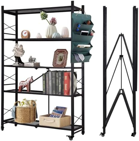 Amazon.com: Creative Co-Op 5 Tier Wood Shelves With Metal Frame ... within The Ultimate Guide to Movable Storage 5-Tier Wood Shelves with Casters