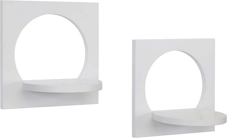 Amazon.com: Danya B. Set Of 2 Silhouette Shelves-White : Home & Kitchen in The Aesthetic Appeal of White Danya B. Silhouette Shelves