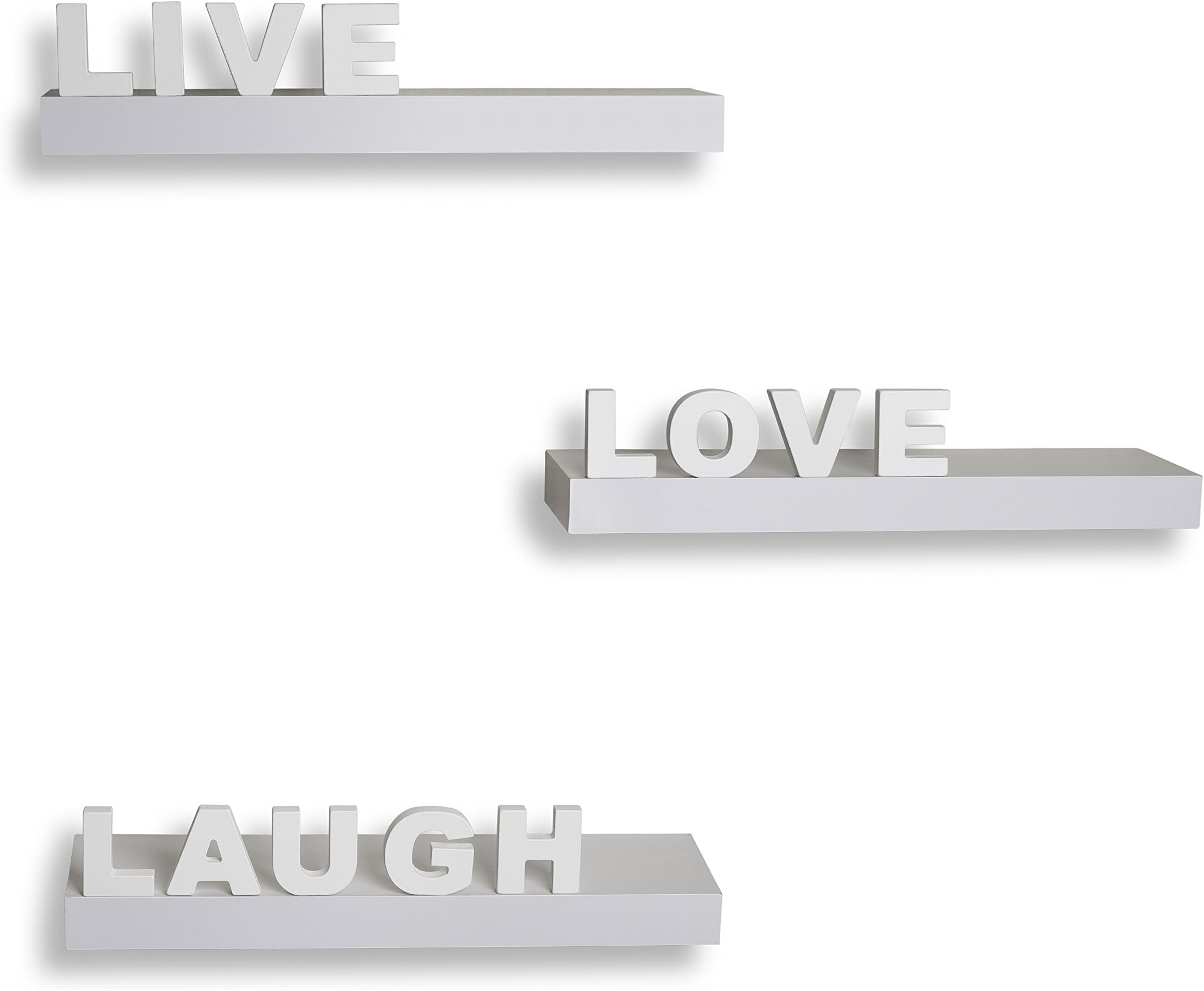 Amazon.com: Danya B. Set Of 2 Silhouette Shelves-White : Home & Kitchen regarding The Aesthetic Appeal of White Danya B. Silhouette Shelves