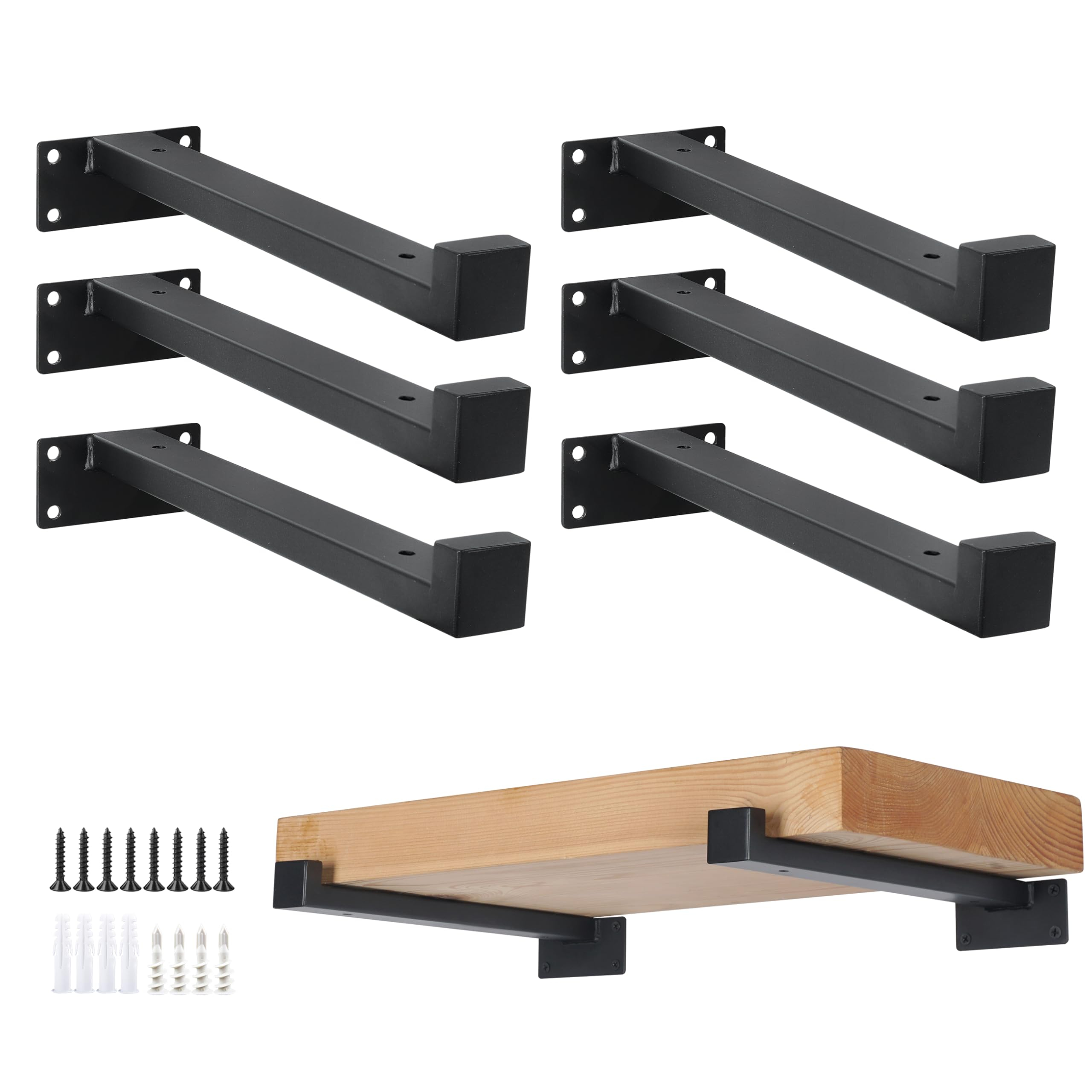 Amazon.com: Ezydecor 6Pcs Floating Shelves Brackets Heavy Duty Wooden ... throughout Understanding Weight Limits and Safety Standards for Floating Shelves