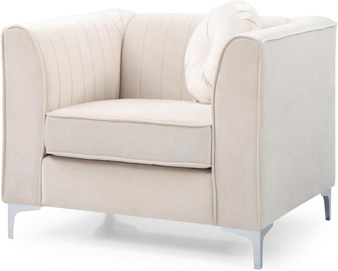 Amazon.com: Glory Furniture Delray Velvet Chair In Ivory : Everything Else within Styling Your Home The Versatile Delray Accent Chair by Glory Furniture