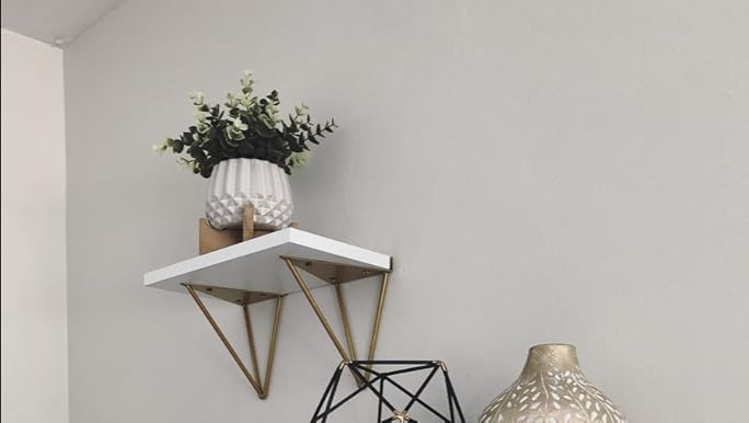 Amazon.com: Kate And Laurel Soloman Black Wooden Shelves With Gold Metal Brackets, 2 Piece Set ... intended for Beyond the Ordinary Elevate Your Decor with Soloman's Premium Shelving