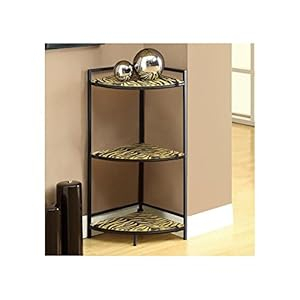 Amazon.com: Monarch Specialties Black Metal Corner Shelf Unit With ... regarding Corner Shelf, Black