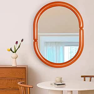 Amazon.com: Oval Wood Framed Wall Mirror Creative Bathroom Wall Mounted ... intended for Choosing the Perfect Black Oval Wood Mirror for Your Home