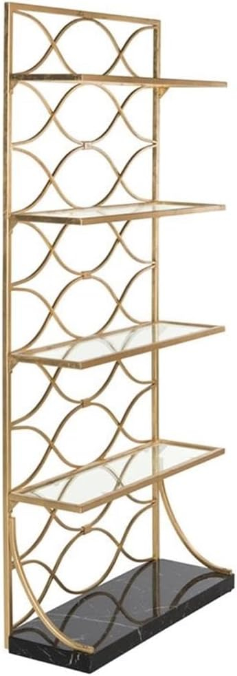 Amazon.com: Safavieh Home Collection Spano 4 Glass Tier Marble Base Etagere, Gold/Black : Home ... intended for A Deep Dive into the Safavieh Spano Gold and Black Etagere