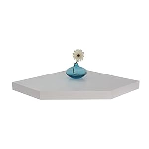 Amazon.com: Welland Chicago Wall Floating Corner Shelf, 20-Inch, White ... regarding Unlock Your Corner Space The Chicagoland Way