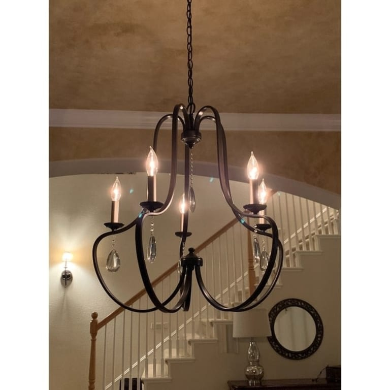 Anjoux Five-Light Chandelier - N/A - Bed Bath & Beyond - 19821601 throughout Anjoux 1-Light Bath Illuminating Your Bathroom with Style and Purpose