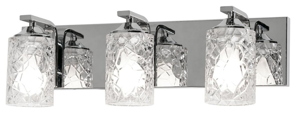 Annabel, 3-Light Vanity, Polished Chrome Finish/Clear Glass - Contemporary - Bathroom Vanity ... inside Finding the Perfect Light The Annabel Vanity's Clear Glass Appeal