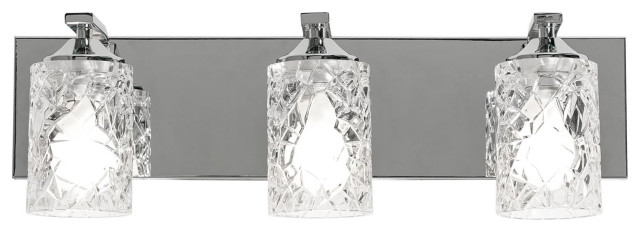 Annabel, 3-Light Vanity, Polished Chrome Finish/Clear Glass - Contemporary - Bathroom Vanity ... throughout Finding the Perfect Light The Annabel Vanity's Clear Glass Appeal