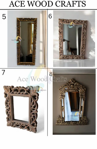 Antique Ace Wood Crafts Wooden Hand Carved Decorative Wall Mirror Frame ... regarding Unlocking Potential How Unfinished Maple Frames Elevate Your Decor