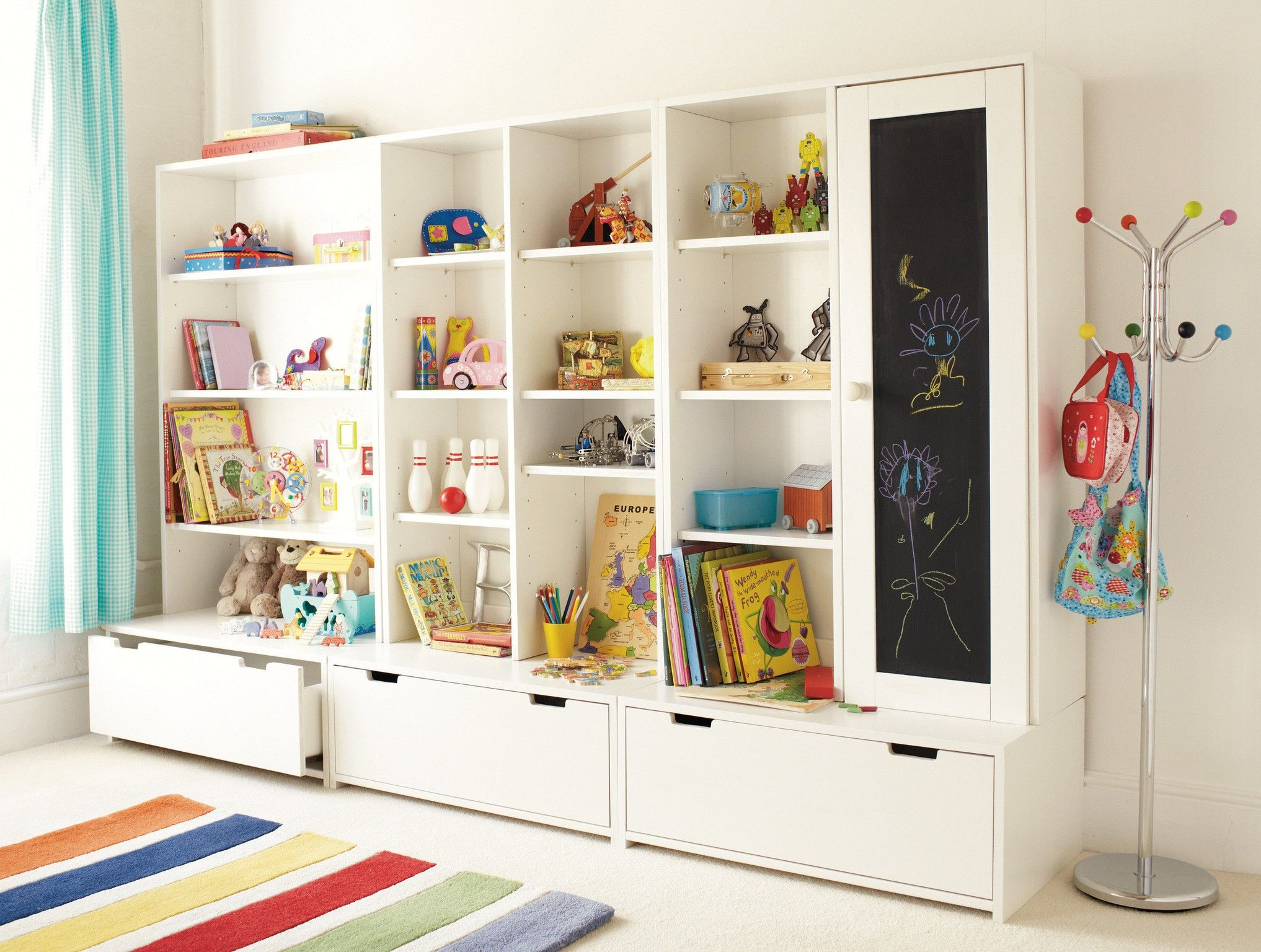 Appealing Playroom Storage Ideas Design With Large White Wall Shelf ... pertaining to Simple Storage Solutions That Actually Work for Kids Rooms