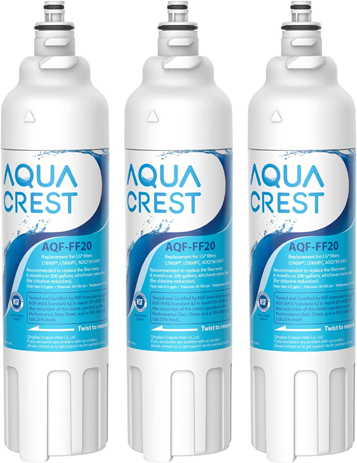 Aqua Crest Adq73613401 Refrigerator Water Filter, Replacement For Lg ... within 1 Pack Lt800P Lg Adq73613401 Kenmore 46-9490 Refrigerator Water Filter