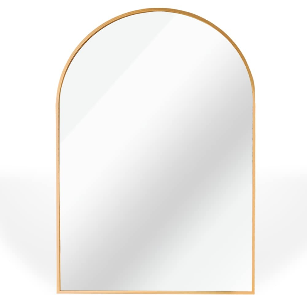 Arch Shaped Thin Metal Frame Modern Wall Vanity Accent Mirror - Bed ... inside Gold Arch Shaped Thin Metal Frame Wall Vanity Mirror - 24 X 36