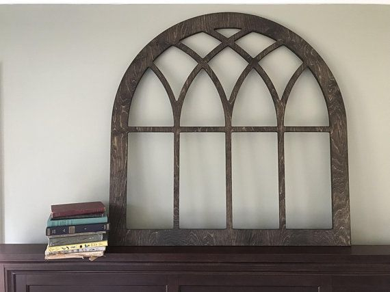Arched Farmhouse Frame Faux Window Frame Arched Stained - Etsy | Window ... regarding Bellevue Hemir28366 Fenetre 41" X 29" Arched Farmhouse Style - Oil Rubbed