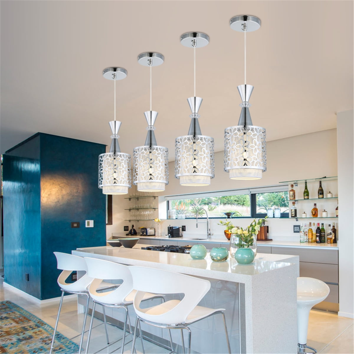 Asewon Modern Crystal Iron Ceiling Light Pendant Lamp Dining Room ... for 60-Light Crystal Modern Dining Room Chandelier