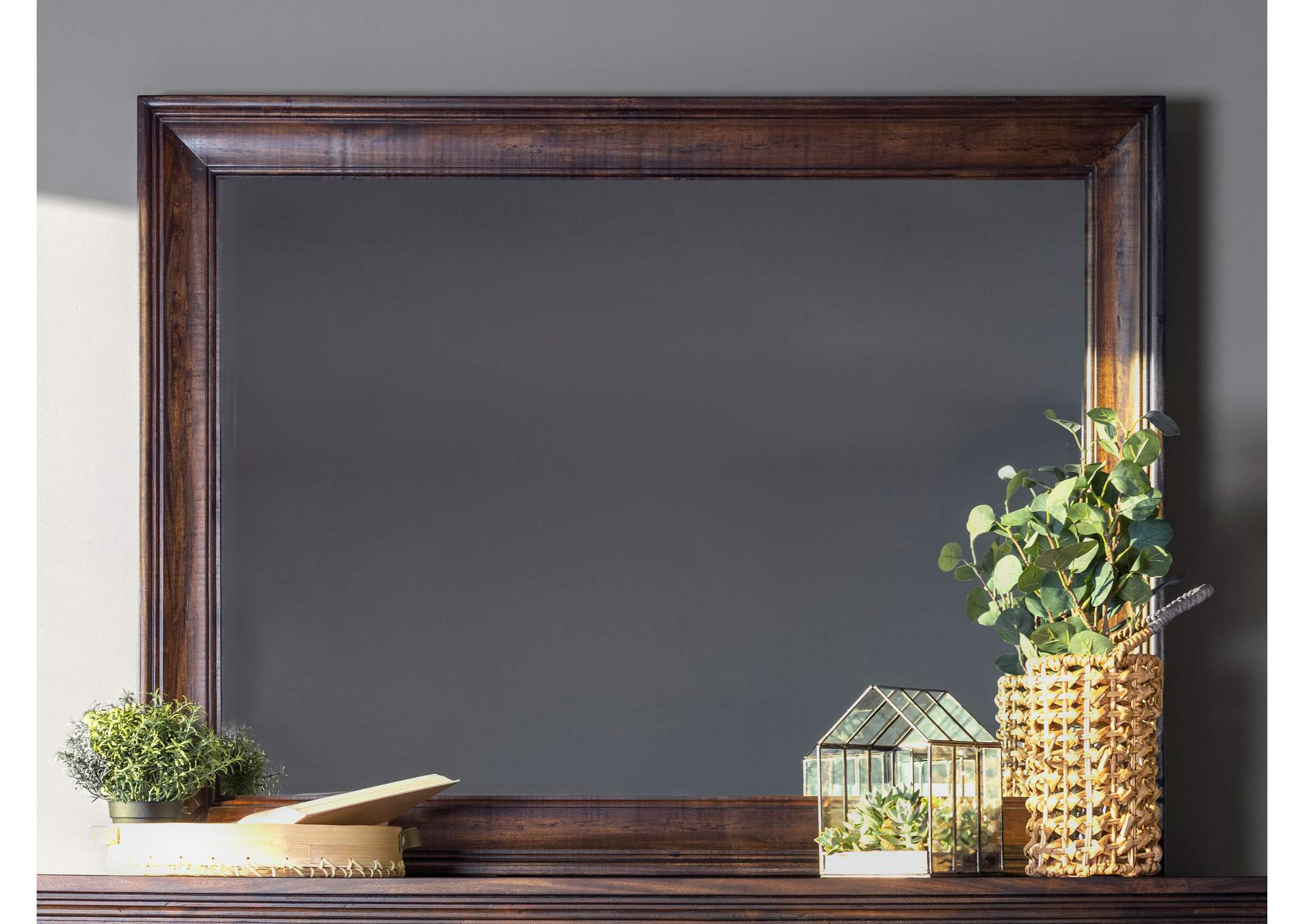 Avenue Rectangle Dresser Mirror Weathered Burnished Brown for Hollis Dresser And Mirror, Toffee Brown
