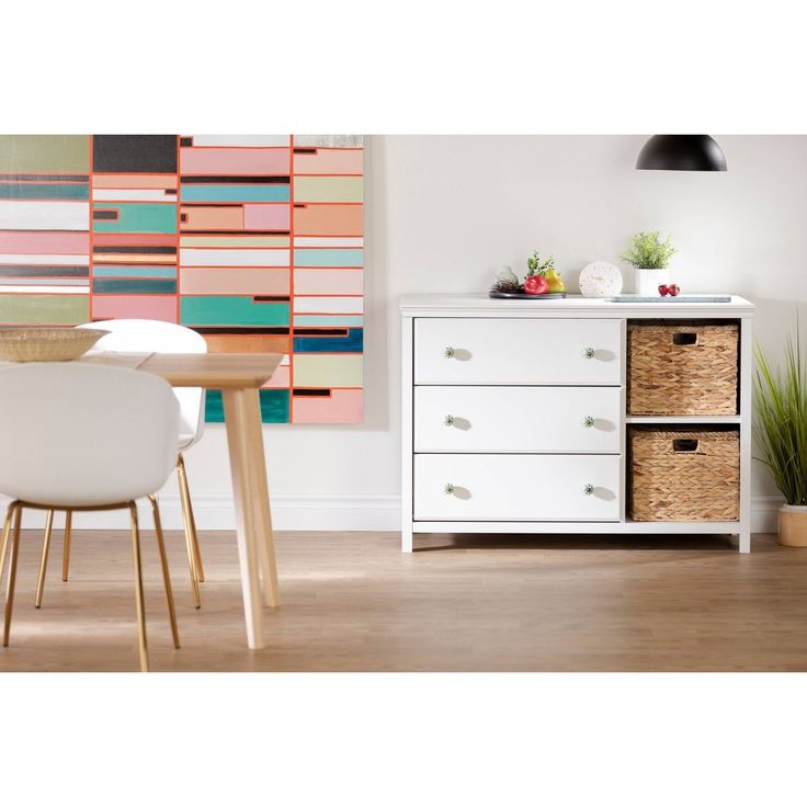 Balka 3 Drawer Kids' Dresser With Baskets Pure White - South Shore ... for A Closer Look at the Balka 3-Drawer Dresser Its Unique Features