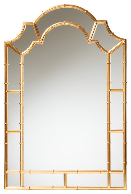 Bedivere Modern Glam And Luxe Antique Goldleaf Metal Accent Wall Mirror ... throughout Why the Rogier Goldleaf Mirror is the Ultimate Statement Piece