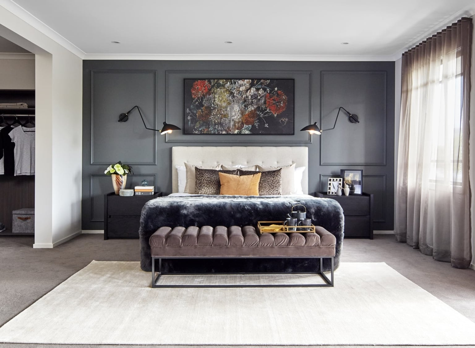 Bedroom Feature Wall Ideas: 10 Stylish Options throughout Chic Feature Walls Star In Popular New Bedrooms In Summer 2018