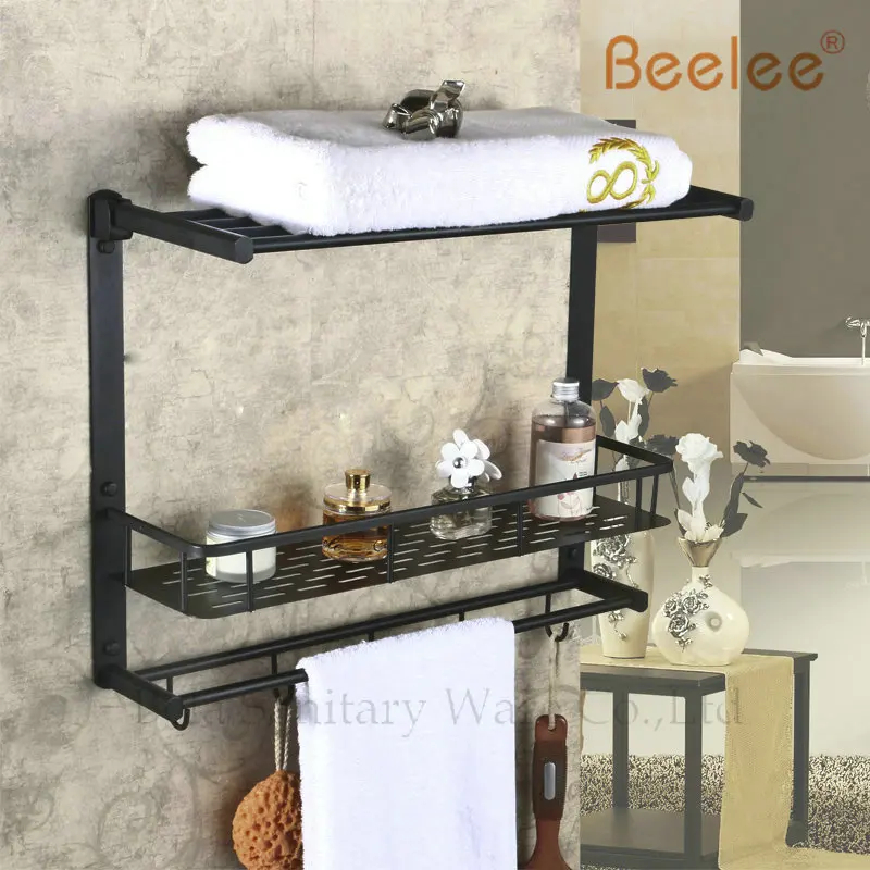 Beelee Bl8501B Oil Rubbed Bronze Storage Holder Wall Mount Bath Shelf ... in The Timeless Appeal of Oil Rubbed Bronze Aimee Wall Shelf Design Insights