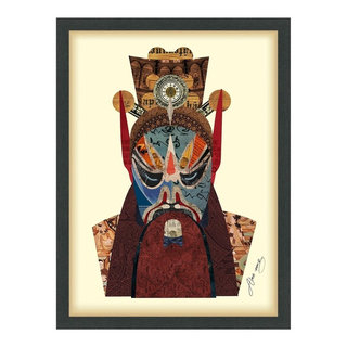 Beijing Opera Mask Jiangwe Dimensional Collage Framed Wall Art Under ... with Beijing Opera Mask #1 Dimensional Collage Framed Wall Art Under Glass