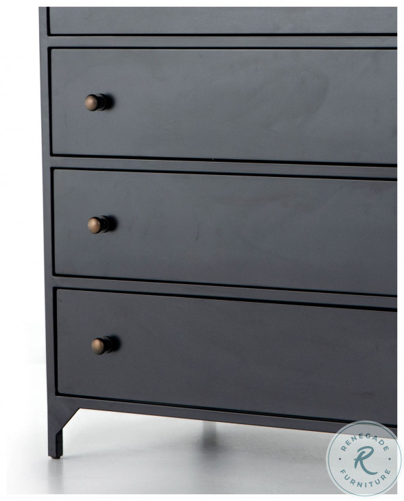 Belmont Black 8 Drawer Tall Chest From Four Hands | Coleman Furniture in The Belmont Black Dresser Mastering Storage in Small Spaces