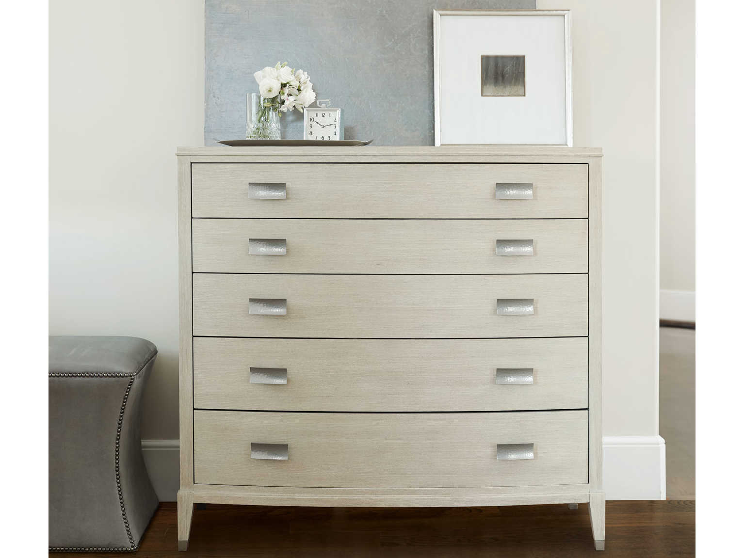 Bernhardt East Hampton 46" Wide 5-Drawers Cerused Linen Beige Ash Wood Accent Chest | Bh395118 in Understanding the Unique Finish of the Bernhardt East Hampton Tall Chest Cerused Linen