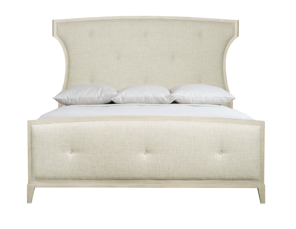 Bernhardt East Hampton Upholstered Bed, Cerused Linen, King - Transitional - Panel Beds - By ... throughout Understanding the Unique Finish of the Bernhardt East Hampton Tall Chest Cerused Linen