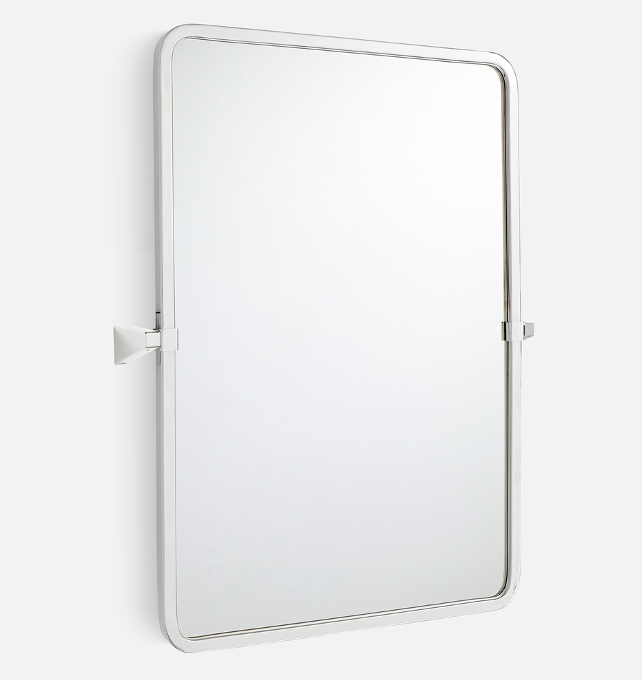 Blair Rounded Rectangle Pivot Mirror | Rejuvenation | Outdoor Mirror ... intended for Blair Rectangle Mirror