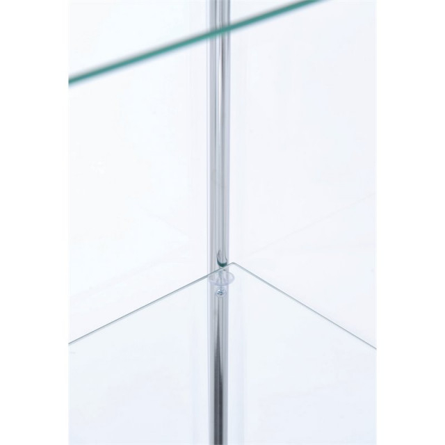 Bowery Hill Contemporary Espresso 4 Shelf Glass Curio Cabinet ... inside Bowery Hill Modern Metal 4 Shelf Glass Display Case In White