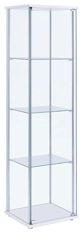Bowery Hill Modern Metal 4 Shelf Glass Display Case In White - Contemporary - Display And Wall ... regarding A Closer Look at the Bowery Hill Modern Metal Display Case Features and Benefits