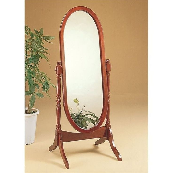 Bowery Hill Oval Cheval Mirror In Merlot In 2024 | Cheval Mirror, Oval ... with regard to Bowery Hill Mandie Oval Mirror In Bronze