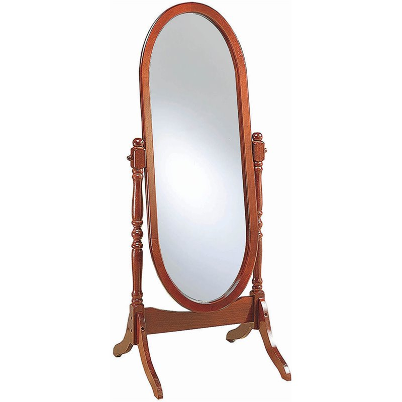 Bowery Hill Oval Cheval Mirror In Merlot - Walmart.com pertaining to Bowery Hill Mandie Oval Mirror in Bronze A Deep Dive into Design and Quality
