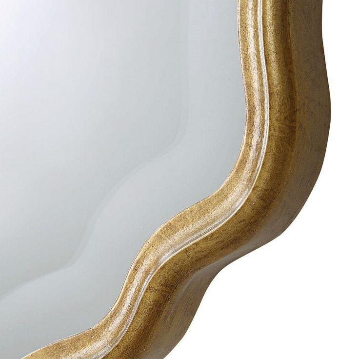 Buy 33 Inch Wood Wall Mirror, Elongated Quatrefoil, Gold By Casagear Home | Casagear | Oval Wall ... regarding Adding a Touch of Luxury with a Benzara Wood Wall Mirror