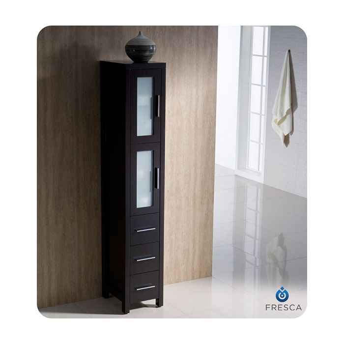 Buy Fresca Torino 12-Inch Espresso Bathroom Tall Linen Side Cabinet ... within Fresca Torino 12" Espresso Bathroom Linen Side Cabinet, White
