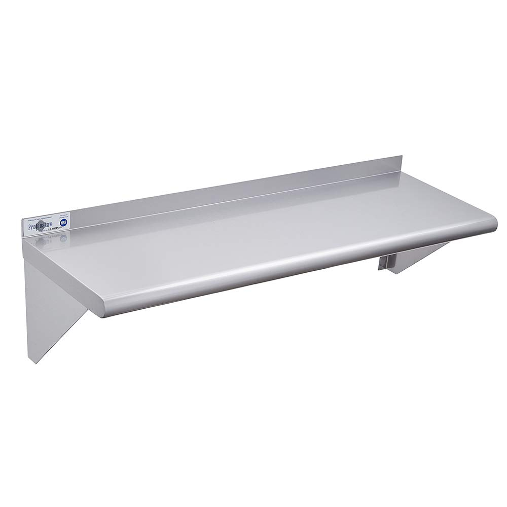 Buy Profeeshaw Nsf Stainless Steel Shelf 12” X 48”, 280 Lb Commercial ... with regard to Nsf Stainless Steel 12" X 24" Commercial Kitchen Wall Shelf Restaurant Shelving