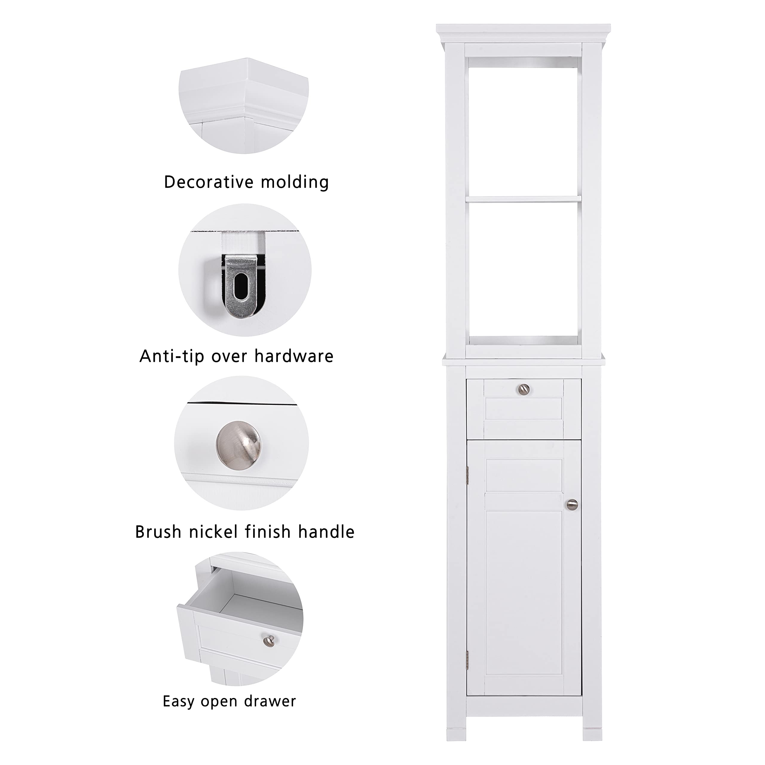 Buy Spirich Home Bathroom Freestanding Storage Cabinet With Two Tier ... with White Storage Solutions Elevating Your Home Office and Bathroom