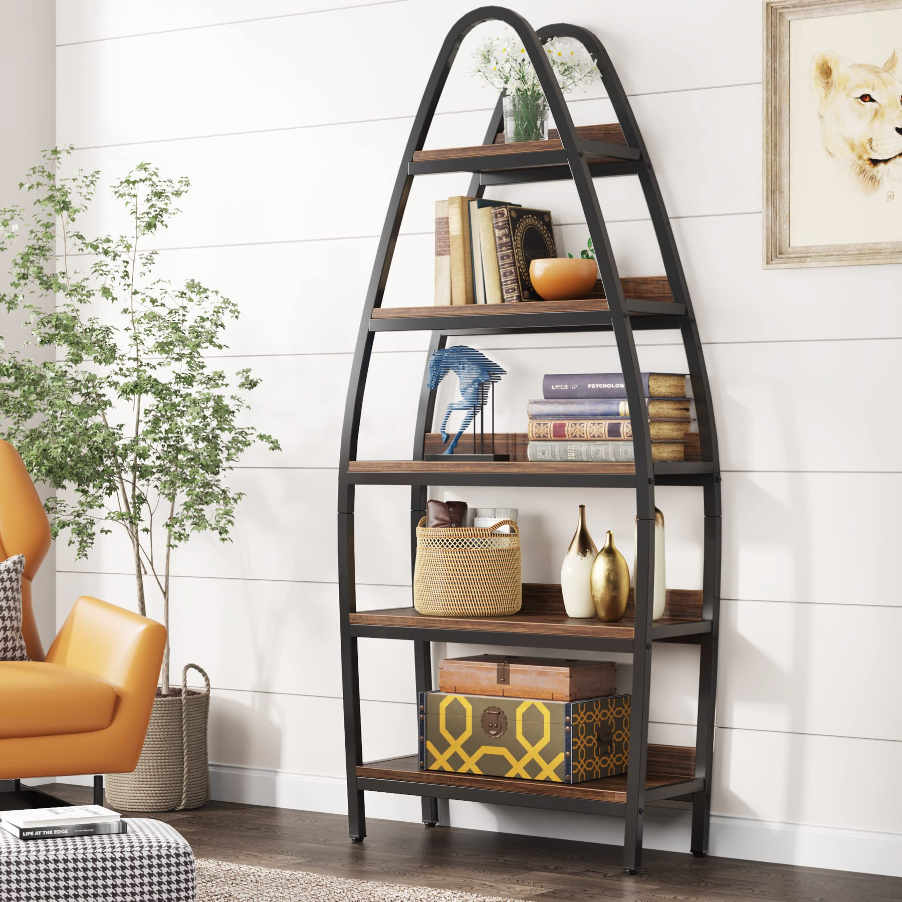 Buy Tribesigns 5-Tier Bookshelf, 69&Quot; Tall Open Bookcase Bookshelf ... inside 5-Tier Display Etagere Shelf For Living Room