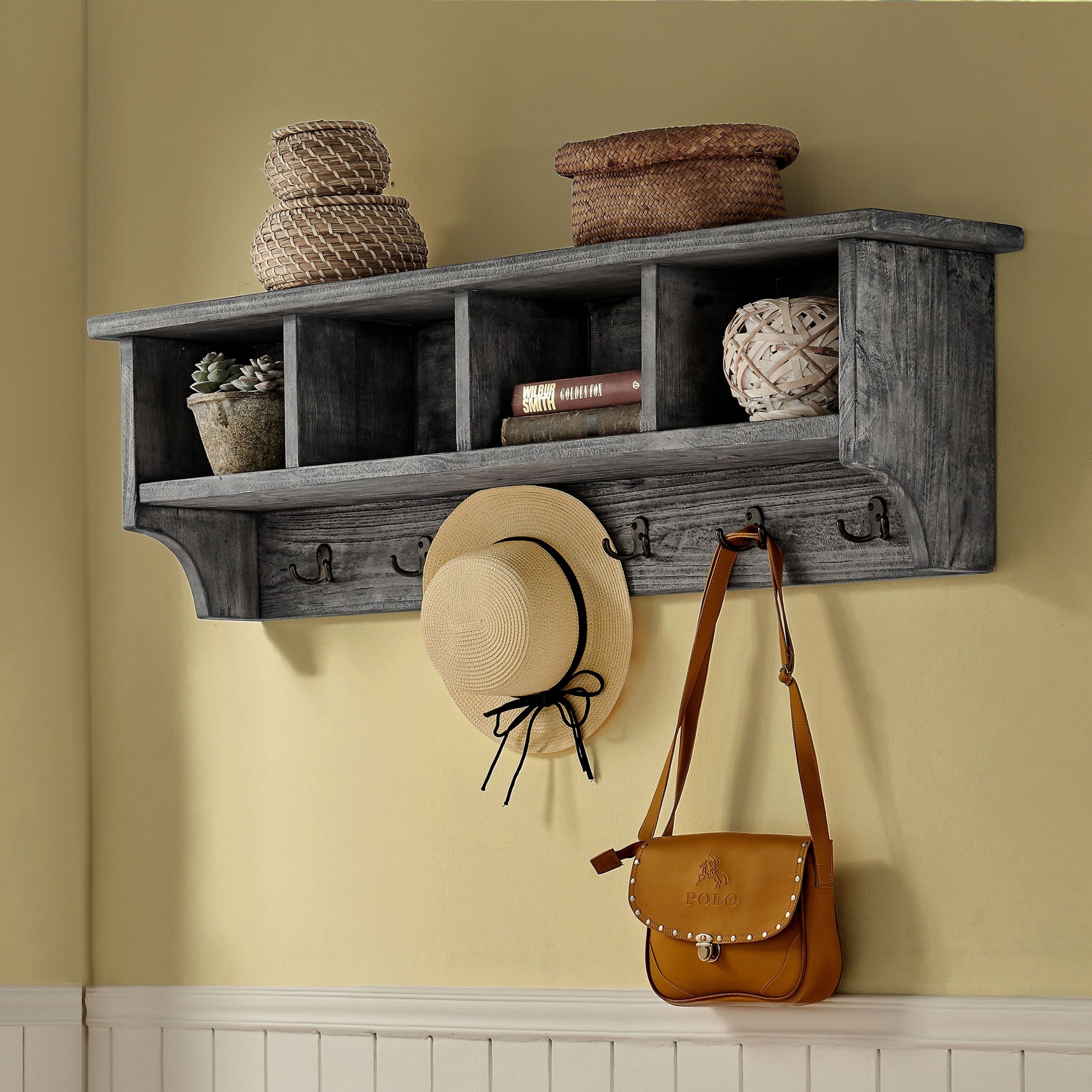 Carbon Loft Lawrence Entryway Coat Hook With Storage Cubbies - Bed Bath ... with regard to Entryway Shelf With Hooks