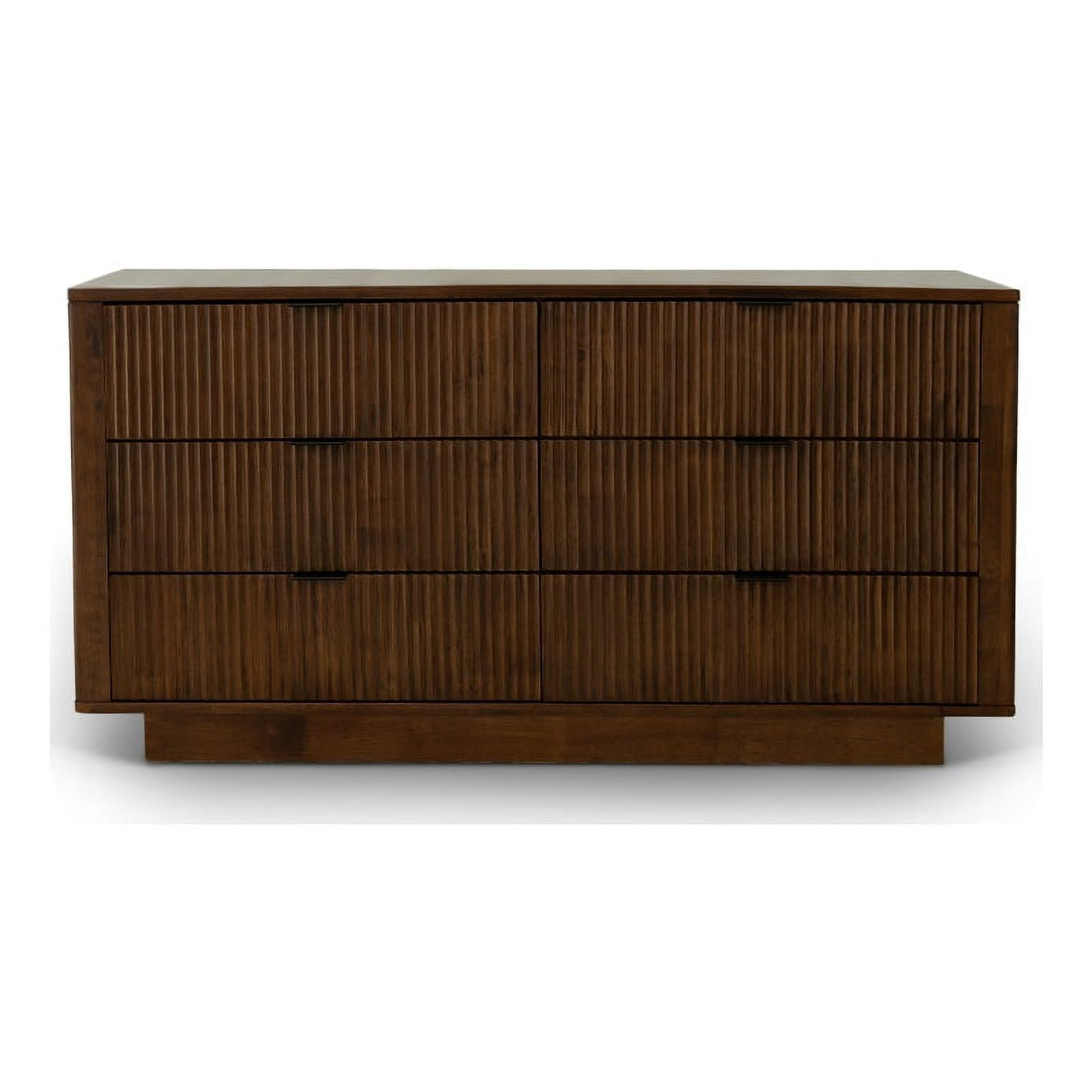 Carla Mid Century Modern Solid Wood Walnut Dresser With 6 Drawers ... pertaining to Styling Your Space with the Iconic Webster 6-Drawer Walnut Dresser
