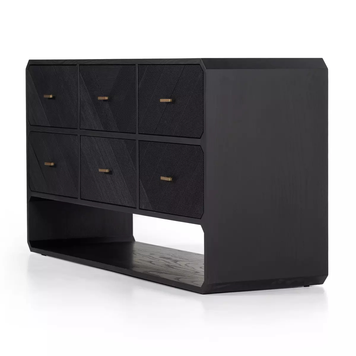 Caspian 6 Drawer Dresser Black Ash Veneer Four Hands with Natural Ash Veneer Dresser Design Inspiration Caspian Edition