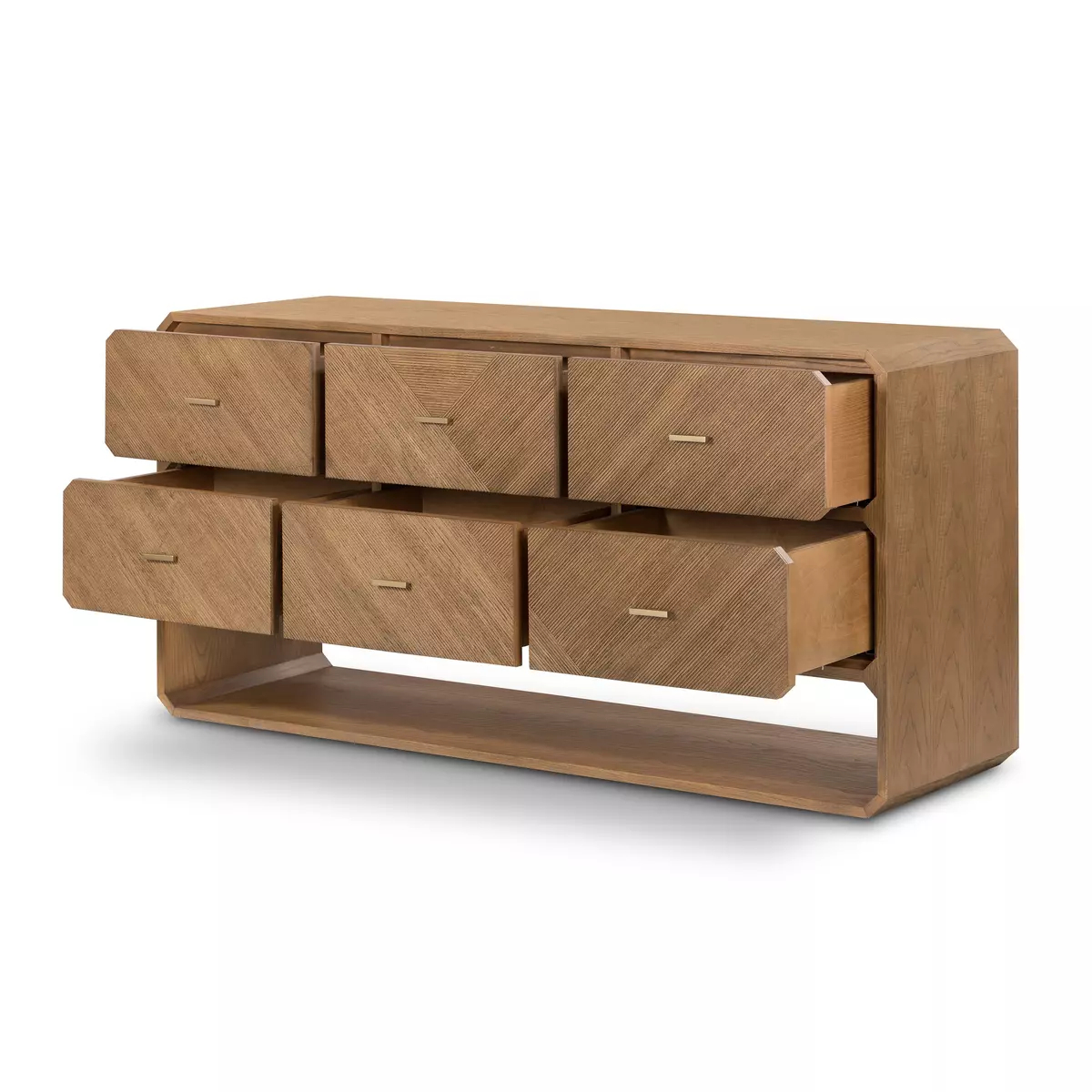 Caspian 6 Drawer Dresser Natural Ash Veneer Four Hands intended for Caspian 6 Drawer Dresser, Natural Ash Veneer