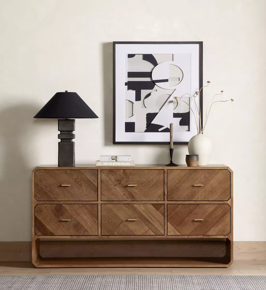 Caspian 6 Drawer Dresser Natural Ash Veneer Four Hands with Caspian 6 Drawer Dresser, Natural Ash Veneer
